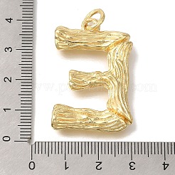 ラックメッキ真鍮チャーム  長持ちメッキ  カドミウムフリー＆鉛フリー  18KGP本金メッキ  丸カン付き  文字e  37.5x24.5x6mm  穴：5mm&nbsp;KK-I721-01G-E