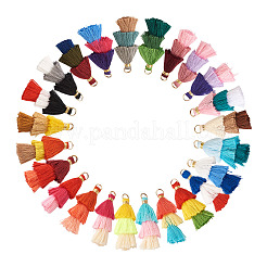 96Pcs 24 Colors Polycotton(Polyester Cotton) Tassel Pendant Decorations&nbsp;FIND-TA0001-27