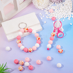 70pcs 4 Styles Silicone Beads Round Rubber Bead 15MM Loose Spacer Beads for DIY Supplies Jewelry Keychain Making&nbsp;FIND-TA0010-31A