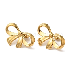 Ion Plating(IP) 304 Stainless Steel Bowknot Stud Earrings&nbsp;EJEW-C114-33G