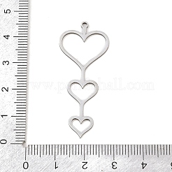 ステンレスペンダント201個  ハート  ステンレス鋼色  45x18x1mm  穴：1.4mm&nbsp;STAS-I362-02P