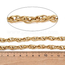 304ステンレスロープチェーン  溶接されていない  スプールで  ゴールドカラー  10x7x2mm&nbsp;CHS-A021-07D-G
