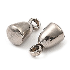 変色しない201ステンレススチール製テールチェーンドロップチャーム  ステンレス鋼色  7.5x4mm  穴：1.4mm&nbsp;LS-STAS-D061-04C-P