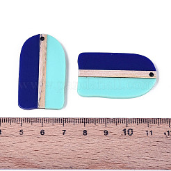 Opaque Resin & Wood Pendants&nbsp;RESI-T057-65A