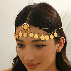 Elegant Zinc Alloy Vintage Coin Tassel Hair Jewelry Brass Head Chains for Women Holiday and Party Wear&nbsp;TH1149