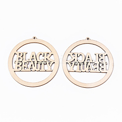 Undyed Natural Wooden Big Pendants&nbsp;WOOD-N007-116