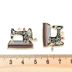 合金エナメルチャーム  カドミウムフリー＆鉛フリー  ゴールドカラー  ミシンのチャーム  ブラック  19x25x1mm  穴：1.6mm&nbsp;PALLOY-S185-04G