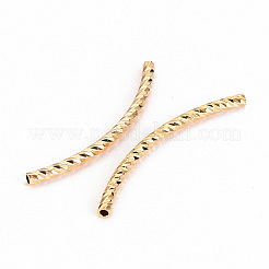 真鍮製チューブビーズ  ニッケルフリー  18KGP本金メッキ  35x2mm  穴：1.2mm&nbsp;X-KK-S360-062-NF