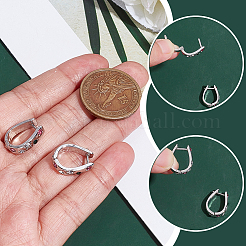 6 Pairs Zinc Alloy Rhinestone Oval Hoop Earrings&nbsp;EJEW-WR0001-010P