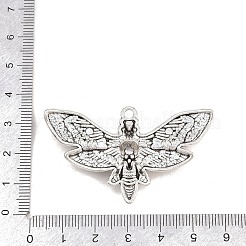 ハロウィーンチベットスタイル合金ペンダント  スカルチャームが付いた蝶  アンティークシルバー  31.5x53x6.5mm  穴：2.5mm&nbsp;FIND-B066-01F-AS