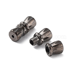 真鍮製ネジ式クラスプ  ガンメタ色  12x5mm&nbsp;KK-C2965-B
