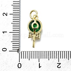 Brass Micro Pave Cubic Zirconia Pendants&nbsp;KK-K400-42G-04