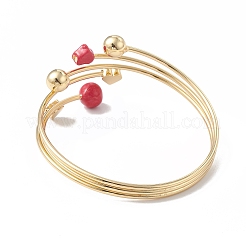 Brass Cuff Bangles&nbsp;BJEW-A134-01G-01