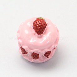 ストロベリーケーキレジンデコデンカボション  ランダムな色のボトム  模造食品  16x15mm  ピンク  16x15mm&nbsp;LS-X-CRES-R183-05B