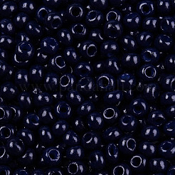 11/0 FGBグレードAベーキングペイントガラスシードビーズ  ラウンド  ダークブルー  2.3x1.5mm  穴：1mm  約5300個/50g&nbsp;X-SEED-N001-A-1064