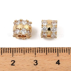 Brass Micro Pave Cubic Zirconia Beads&nbsp;KK-K374-22G
