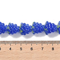 手作りランプワークビーズ連売り  ラズベリー  藤紫色  12.5x12.5mm  穴：1.4mm  約20個/連  9.84''（25センチメートル）&nbsp;LAMP-Q036-05F