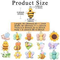 80Pcs 16 Styles Opaque Resin Pendants&nbsp;RESI-CJ0004-48