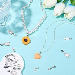 24Pcs 4 Style Rack Plating Brass Glue-on Flat Pad Bails&nbsp;KK-SC0004-50