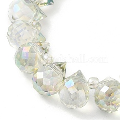 電気メッキガラスビーズセット  ティアドロップ  春の緑  10~11x8mm  穴：1mm  約93個/連  62cm&nbsp;LS-EGLA-D030-17N