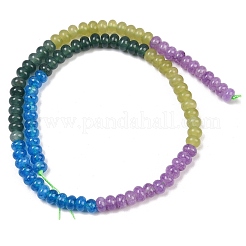染め加工天然石ホワイトジェイドビーズ連売り  ロンデル  ミックスカラー  6x4mm  穴：1mm  約95個/連  15.31''（38.9センチメートル）&nbsp;G-Z135-C02
