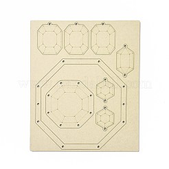 DIY八角形風鈴作りキット  1個の木板入り  1枚のカードの綿糸と1本のプラスチックの編み針  クラフトを描く子供たちのために  ミックスカラー  糸と針：ランダムな色&nbsp;DIY-A029-02