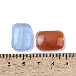 不透明なアクリルビーズ  天然石風  長方形  ツートン  ミックスカラー  19.5~20x14x6mm  穴：1.4mm  約400~405個/500g&nbsp;MACR-C037-06A