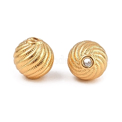 真鍮ビーズ  コルゲートラウンド  18KGP本金メッキ  5.5mm  穴：0.8mm&nbsp;KK-Z162-15G