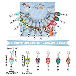 Alloy Enamel & Acrylic Pendant Locking Stitch Markers&nbsp;HJEW-AB00179