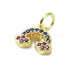 Brass Micro Pave Colorful Cubic Zirconia Pendants&nbsp;KK-H475-12G