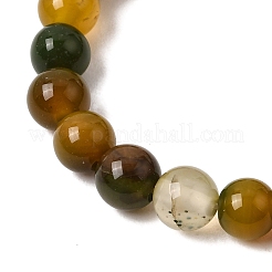 天然石縞瑪瑙/バンデットアゲートビーズ連売り  染め  ラウンド  ゴールド  6mm  穴：0.8mm  約32個/連  7.60''（19.3センチメートル）&nbsp;G-Z060-A01-A18