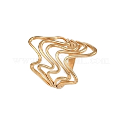 304 Stainless Steel Adjustable Open Cuff Rings for Women&nbsp;RJEW-K303-03G