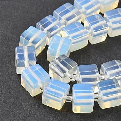 オパールビーズ連売り  キューブ  シードビーズで  8~8.5x8~8.5x8~8.5mm  穴：1.2mm  約38~39個/連  14.96''（38cm）〜15.35''（39cm）&nbsp;G-D338-A01