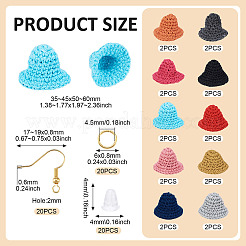 DIY Woven Wool Yarn Hat Dangle Earring Making Kits&nbsp;DIY-TA0011-32