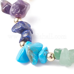 Gemstone Chips & Natural Pearl Stretch Bracelet&nbsp;BJEW-JB07651