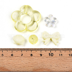 透明＆不透明アクリルビーズ  混合図形  きいろ  7.5~24.5x7.5~32.7x2.5~12.5mm  穴：0.5~3mm&nbsp;TACR-T028-26B