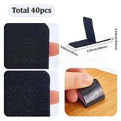 ポリエステルフックアンドループテープ付き粘着ナイロン40個  長方形  ブラック  100x25x3.5mm&nbsp;AJEW-SP0003-23