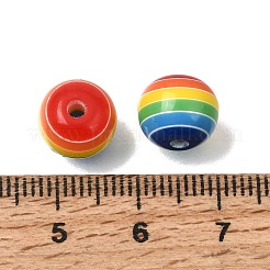 Opaque Rainbow Stripe Opaque Resin Beads&nbsp;RE-CBA0A57-10