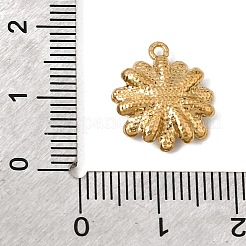 304ステンレススチールエナメルペンダント  花のチャーム  イオンプレーティング（ip）  18KGP本金メッキ  レッド  15x13x3mm  穴：1.2mm&nbsp;SA-CBA7FC1-13G-02