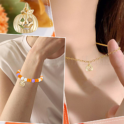 10Pcs Halloween Brass Pendants&nbsp;KK-BBC0005-33