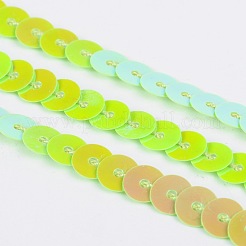 プラスチック製スパンコール/スパンコールチェーンロール  ABカラー  薄緑  6mm&nbsp;BS85Y