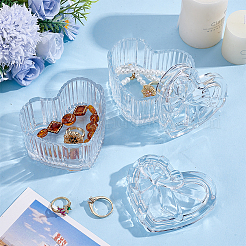 Heart-Shaped Glass Storage Box with Bow&nbsp;DJEW-WH0039-187