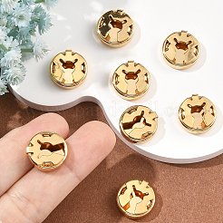 シーグレース真鍮製カフスボタン  フラットラウンド  カドミウムフリー＆ニッケルフリー＆鉛フリー  長持ちメッキ  18KGP本金メッキ  15.5x4.5mm  穴：5mm&nbsp;XGR0090G-168G
