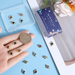 24Pcs 12 Colros 304 Stainless Steel Rhinestone Connector Charms&nbsp;STAS-SC0006-39