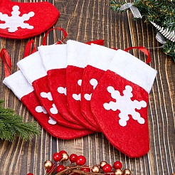 Christmas Socks Non Woven Fabric Cutlery Set Bags&nbsp;LS-AJEW-WH0329-96