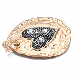 Rack Plating Alloy Rhinestone Big Pendants&nbsp;ALRI-N033-07G