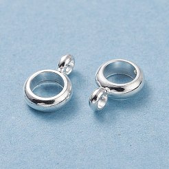 304ステンレス鋼チューブベイル  ループベイル  フラットラウンド  銀  8.5x6x3mm  穴：1.8mm  内径：4mm&nbsp;STAS-F192-017S