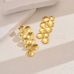 Vintage Brass Leaf Stud Earrings&nbsp;QA7919