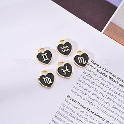 Light Gold Plated Alloy Enamel Pendants&nbsp;ENAM-R055-05B
