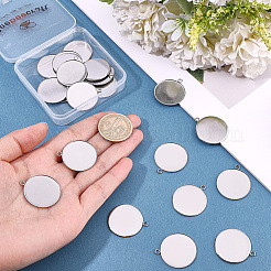 20Pcs 304 Stainless Steel Pendant Cabochon Settings&nbsp;STAS-BBC0010-67P-02